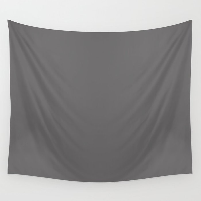 Dark Gray Solid Color Pairs Pantone Gargoyle 18-0503 TCX Shades of Gray Hues Wall Tapestry
