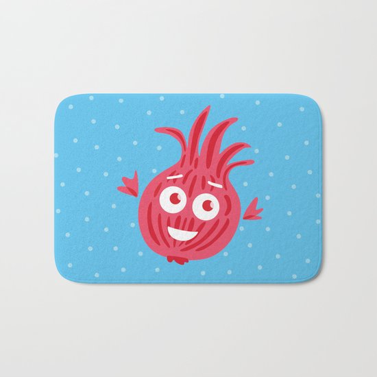 Cute Red Onion Bath Mat
