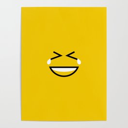 type face: laugh yellow Poster