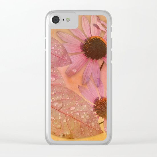 Raindrops on leaves and flowers Clear iPhone Case