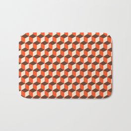 Classic mid mod - Cube Orange Bath Mat