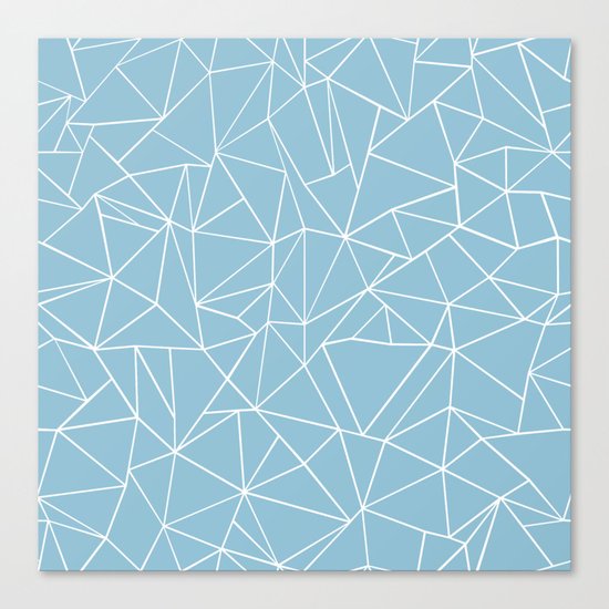 Abstraction Outline Sky Blue Canvas Print
