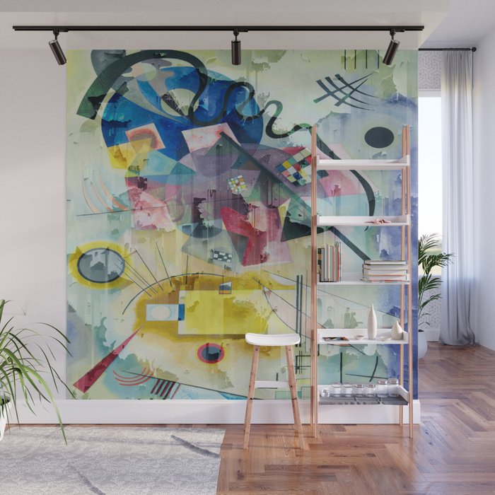 Displacement Glitch Colorful Abstract Art Wall Mural By Artonwear