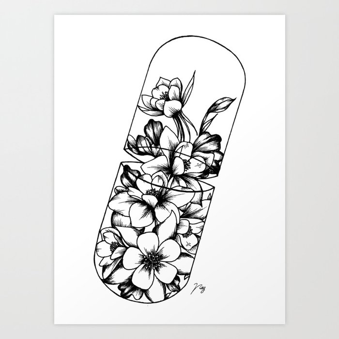 Flower Pill Art Print