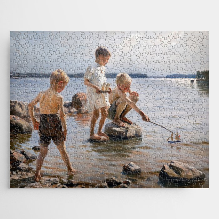 Albert Edelfelt - Boys Playing on the Shore Jigsaw Puzzle