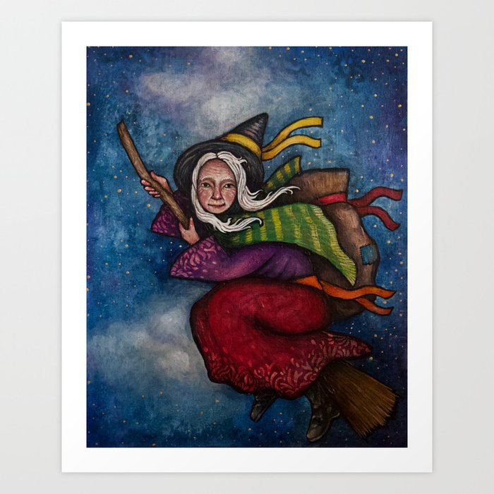 La Befana Christmas Witch Fine Art Print multiple Sizes 