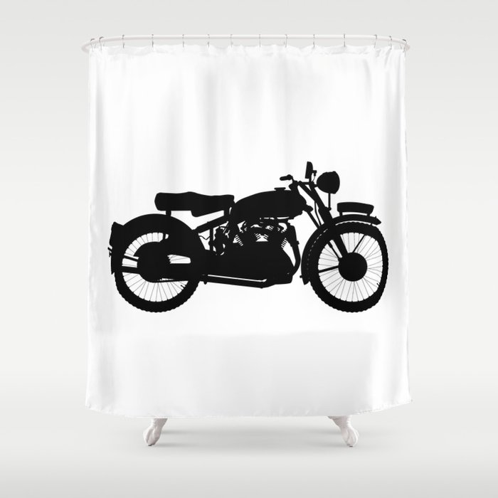 Motor Cycle Silhouette Shower Curtain