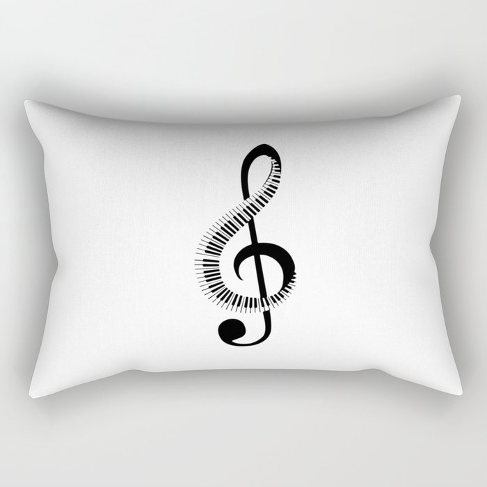 Treble Clef Throw Pillow, Decorative Accent Pillow, Square Cushion