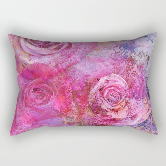 Artistic romantic pink roses Rectangular Pillow