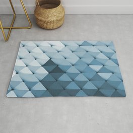 Triangles Ocean Turquoise Rug