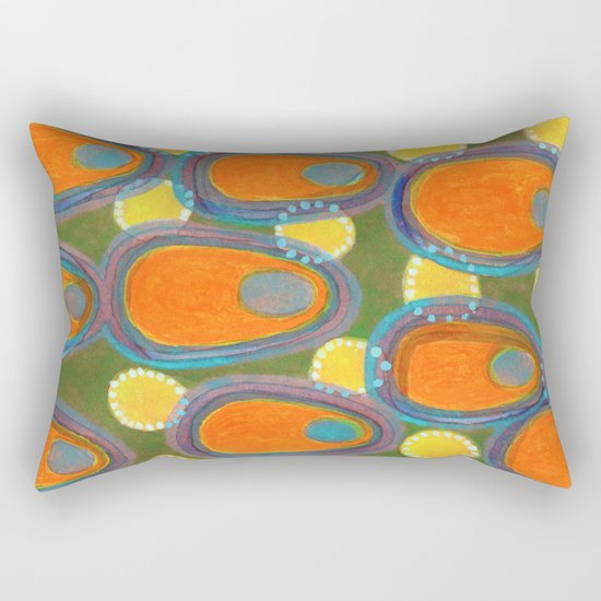 Red Eggs with Blue Fillings Rectangular Pillow