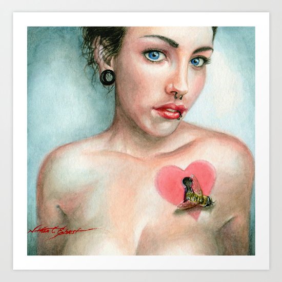 Keyhole Heart Art Print