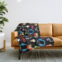 Video Game Party Snack Pattern Throw Blanket