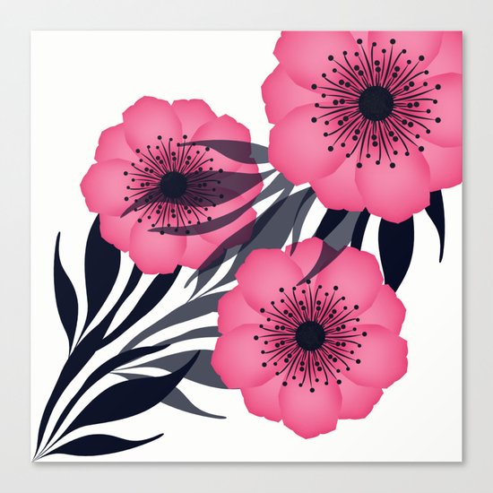 Pink flowers. Canvas Print