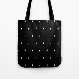 Black and White Lightning Bolt pattern Tote Bag