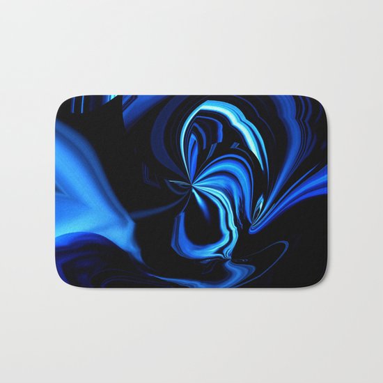 Blue Butterfly Abstract Bath Mat