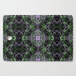 Liquid Light Series 76 ~ Green & Purple Abstract Fractal Pattern Cutting Board
