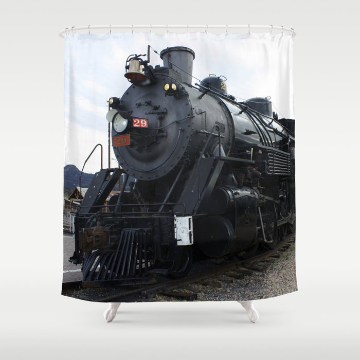 Vintage Railroad Steam Train Shower Curtain by Gravityx9 | Society6