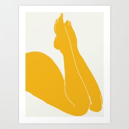 Nude in yellow 3 Art Print
