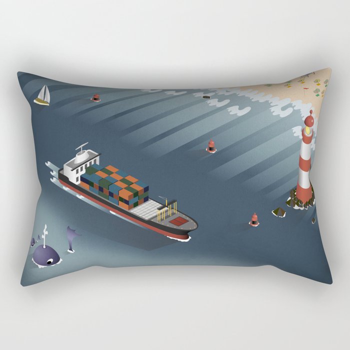 A Day on the Coast Rectangular Pillow