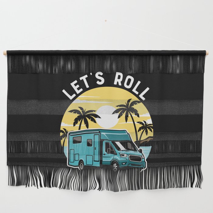 Let's Roll Sunset Camping Wall Hanging