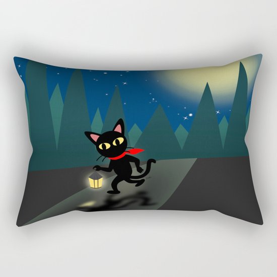Walk in the night Rectangular Pillow