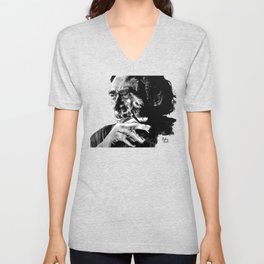 Charles Bukowski - love version - black V Neck T Shirt