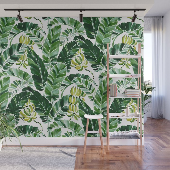 BANANA BELIEFS Tropical Banana Leaf Pattern Wall Mural