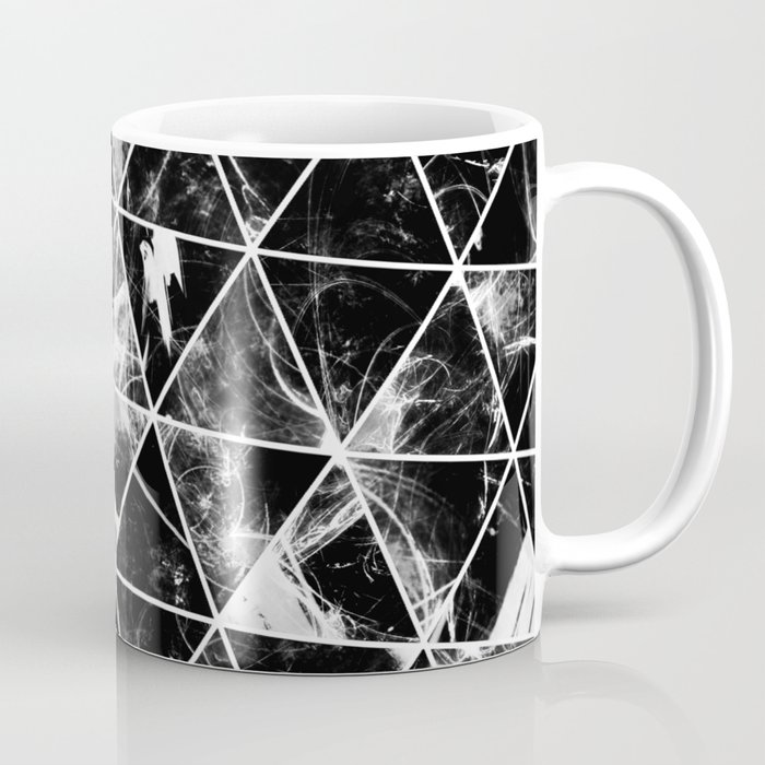 Geometric Whispers - Abstract, black and white triangular, geometric pattern Coffee Mug