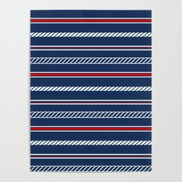 Nautical Blue Ropes, Sailor Stripes Poster