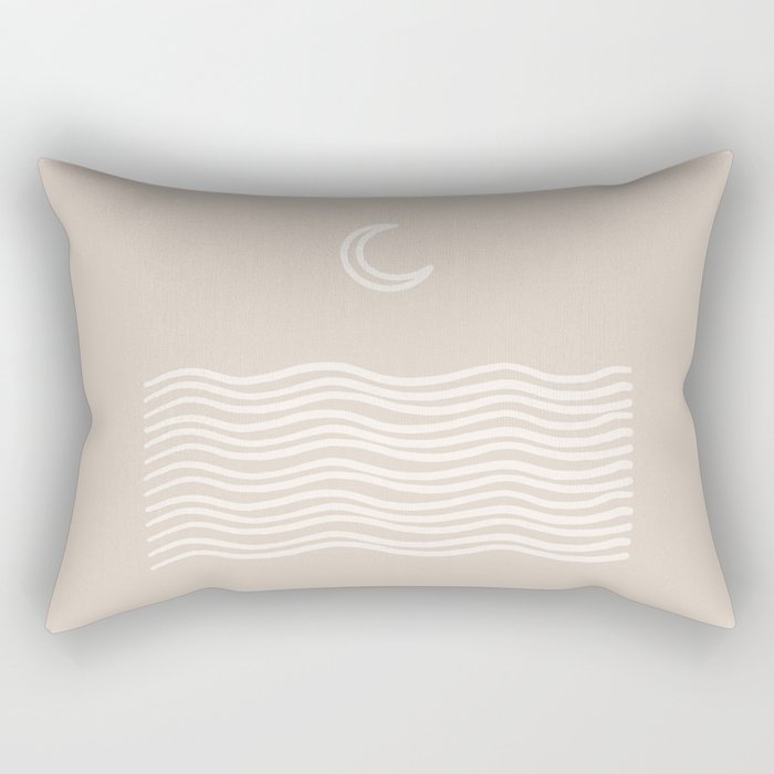 moon over water - neutral Rectangular Pillow