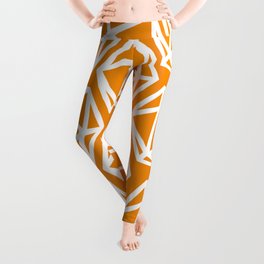 D20 Pattern - Orange and White Leggings