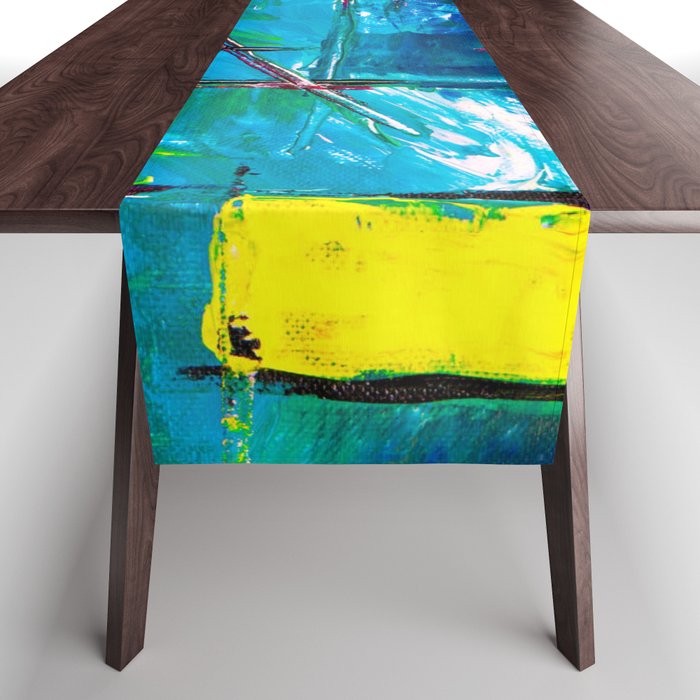 Geometric Abstract Painting Table Runner