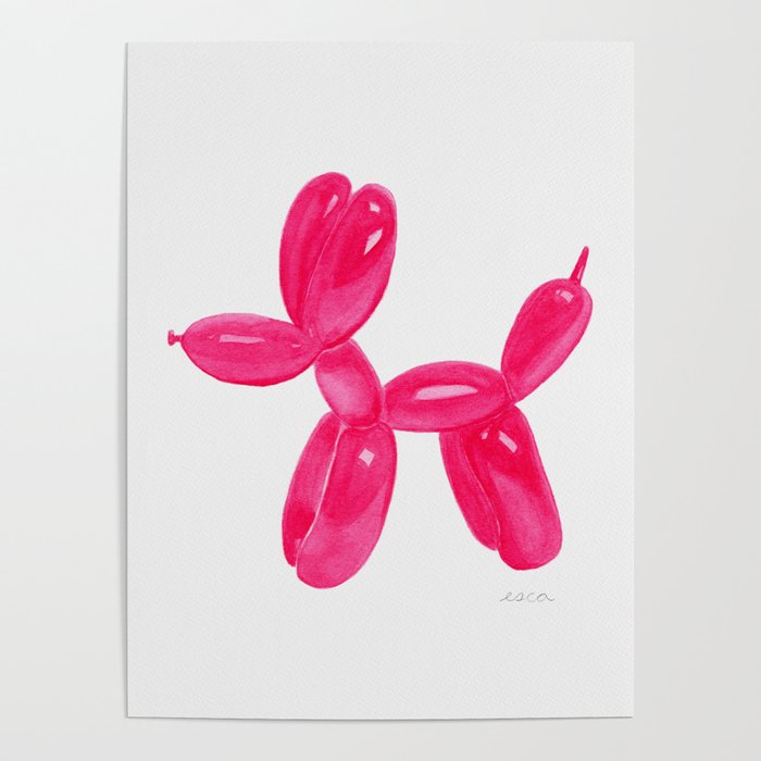 Balloon Dog Pink Poster