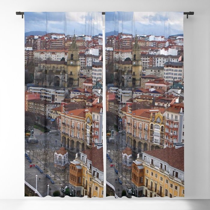 Spain Photography - Overview Over The City Of Gexto Blackout Curtain