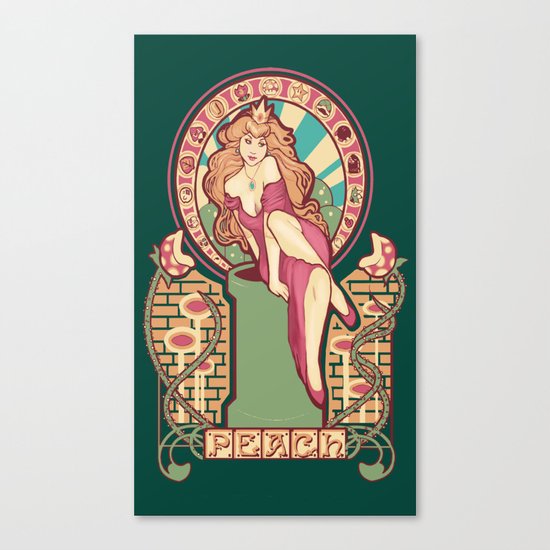 Peach Nouveau Canvas Print