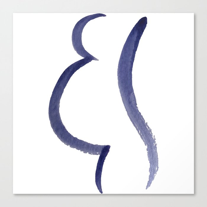 Purple Mama Outline Painting Canvas Print By