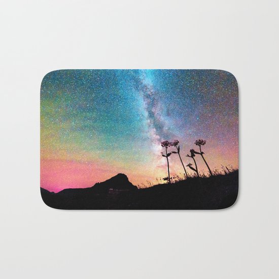 Milky Way Landscape Rainbow Pastel Bath Mat