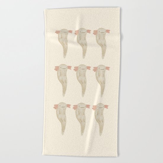 Floating Axolotl Beach Towel