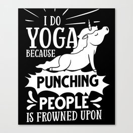 Yoga Unicorn Beginner Workout Quotes Meditation Canvas Print