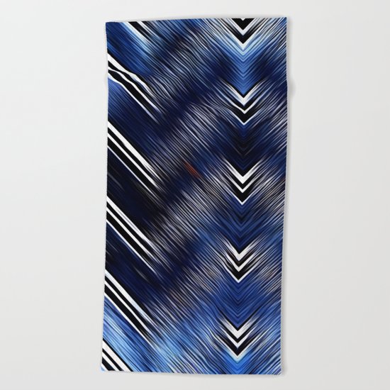 Abstract #Blue #Black #1 #art #society6 Beach Towel