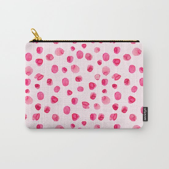 Think pink || Watercolor brushstrokes pattern Carry-All Pouch