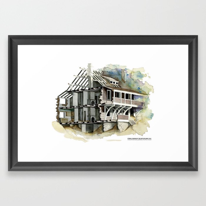 ETERNAL SUNSHINE OF THE SPOTLESS MIND's beach house watercolor Framed Art Print