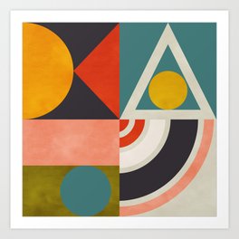 mid century bauhaus geometry abstract 2020 2 Art Print