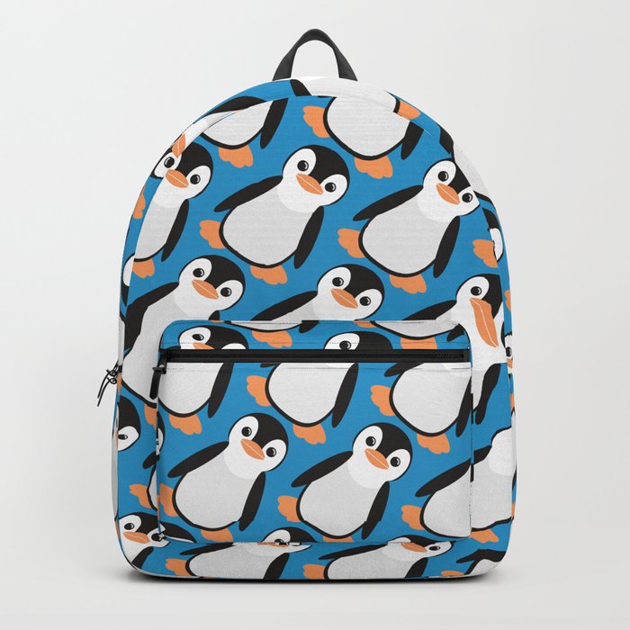 Cute Penguin Pattern (Blue) Backpack
