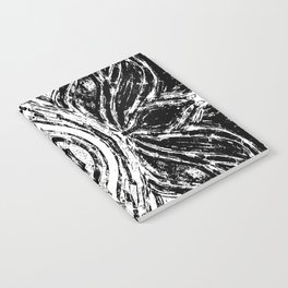 Black and White Abstract Floral Notebook