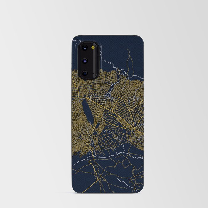 Mbuji-Mayi City Map of DR Congo - Gold Art Deco Android Card Case