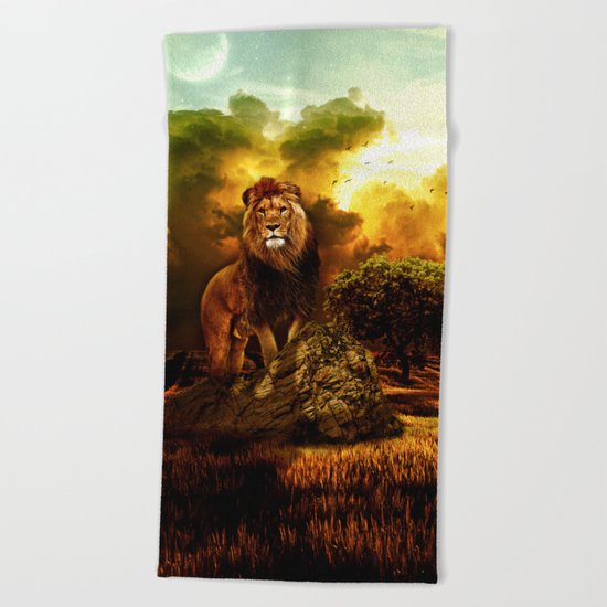 Lion V Beach Towel