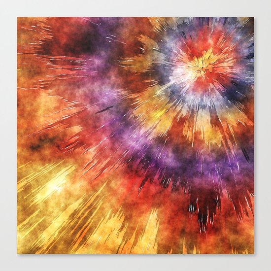 Colorful Tie Dye Rings Canvas Print