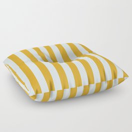 [ Thumbnail: Goldenrod & Light Cyan Colored Lines Pattern Floor Pillow ]